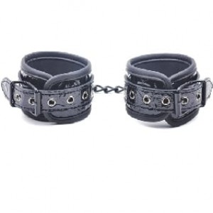 Hand Cuffs Embossed Handcuffs Black